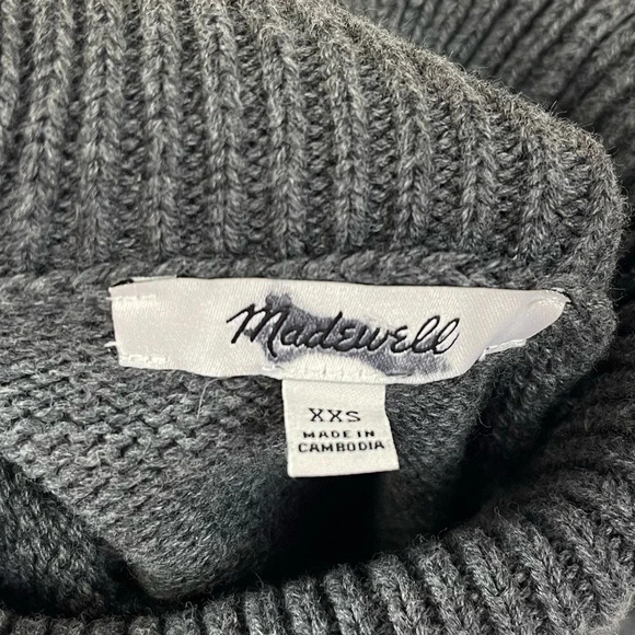 Madewell Sweater Womens Size XXS Heather Graphite Grey Gray Turtleneck Cotton - Picture 5 of 9